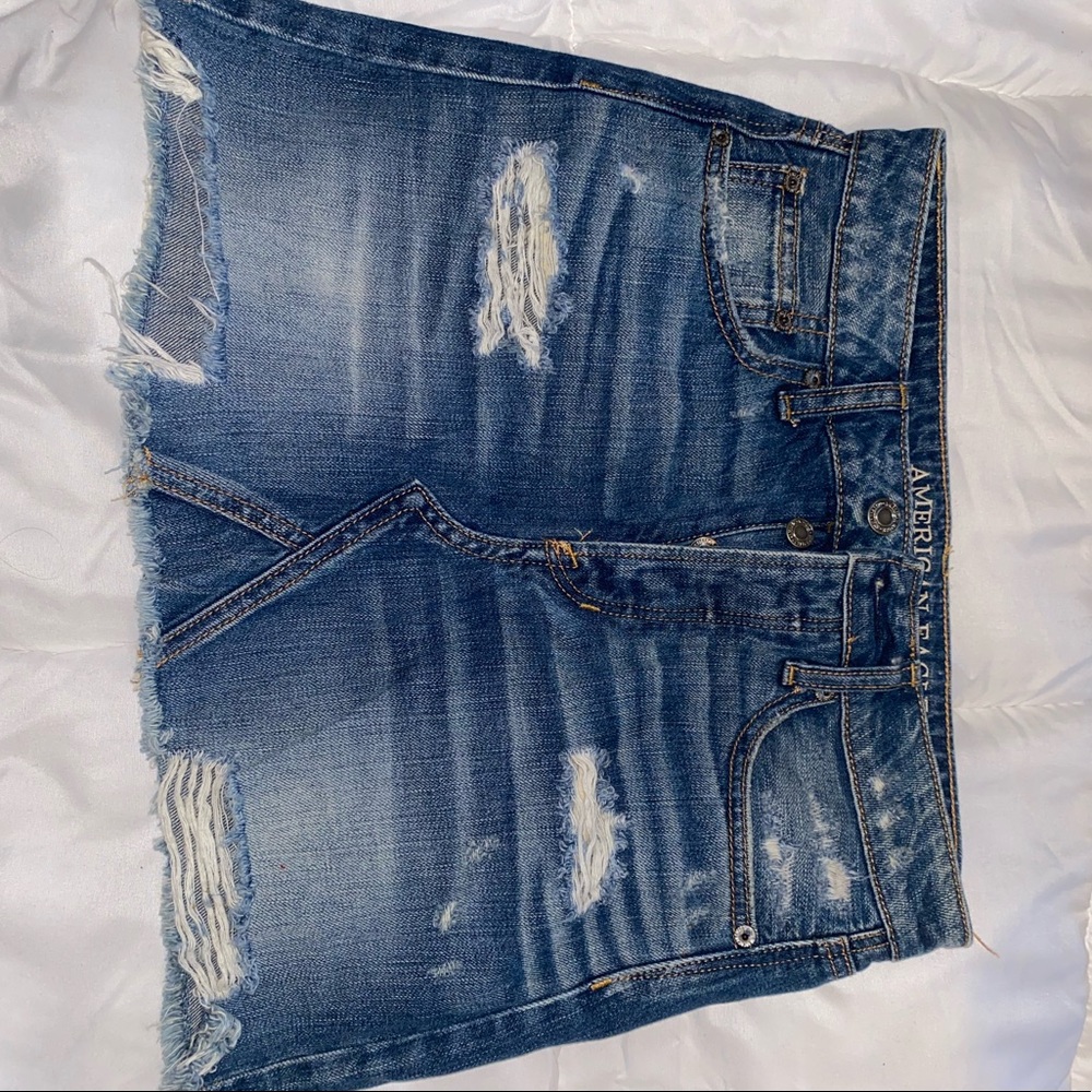 America Eagle Distressed Jean Skirt